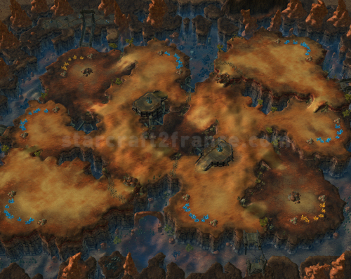 Carte StarCraft 2 : Blistering Sands - Désert ardent