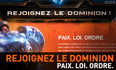 Rejoignez le Dominion : Paix. Loi. Ordre.